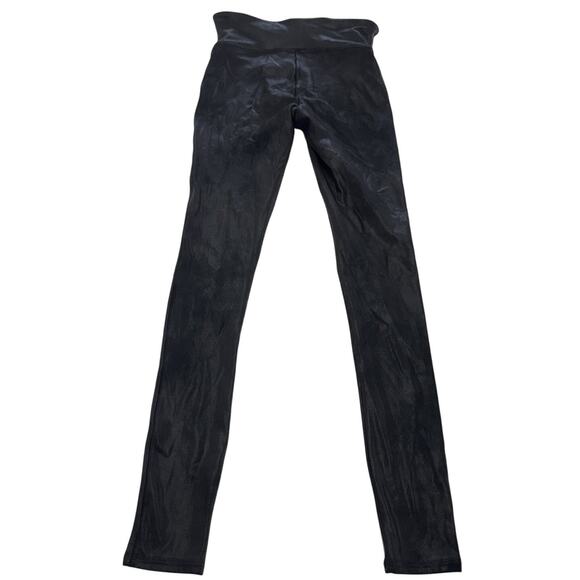 Spanx Leggings Womens Small‎ Black Faux Leather High Rise Shaping Pants Stretch - Picture 2 of 8